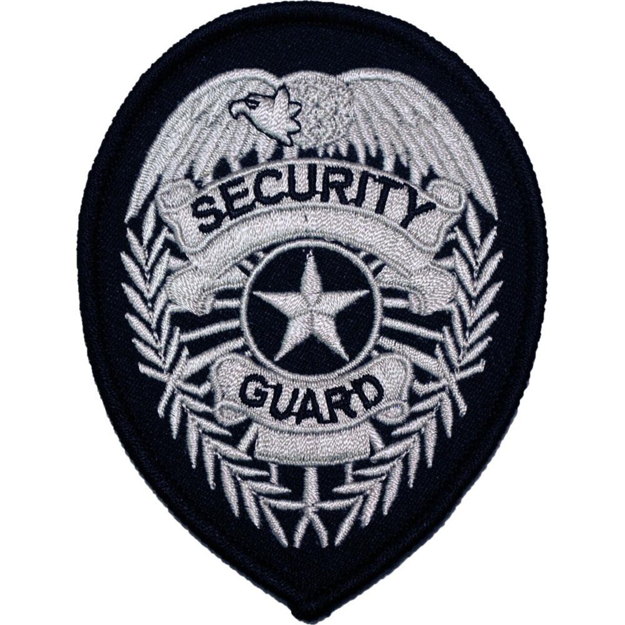 Security Guard Shield Patch Black & Silver 3 3/4